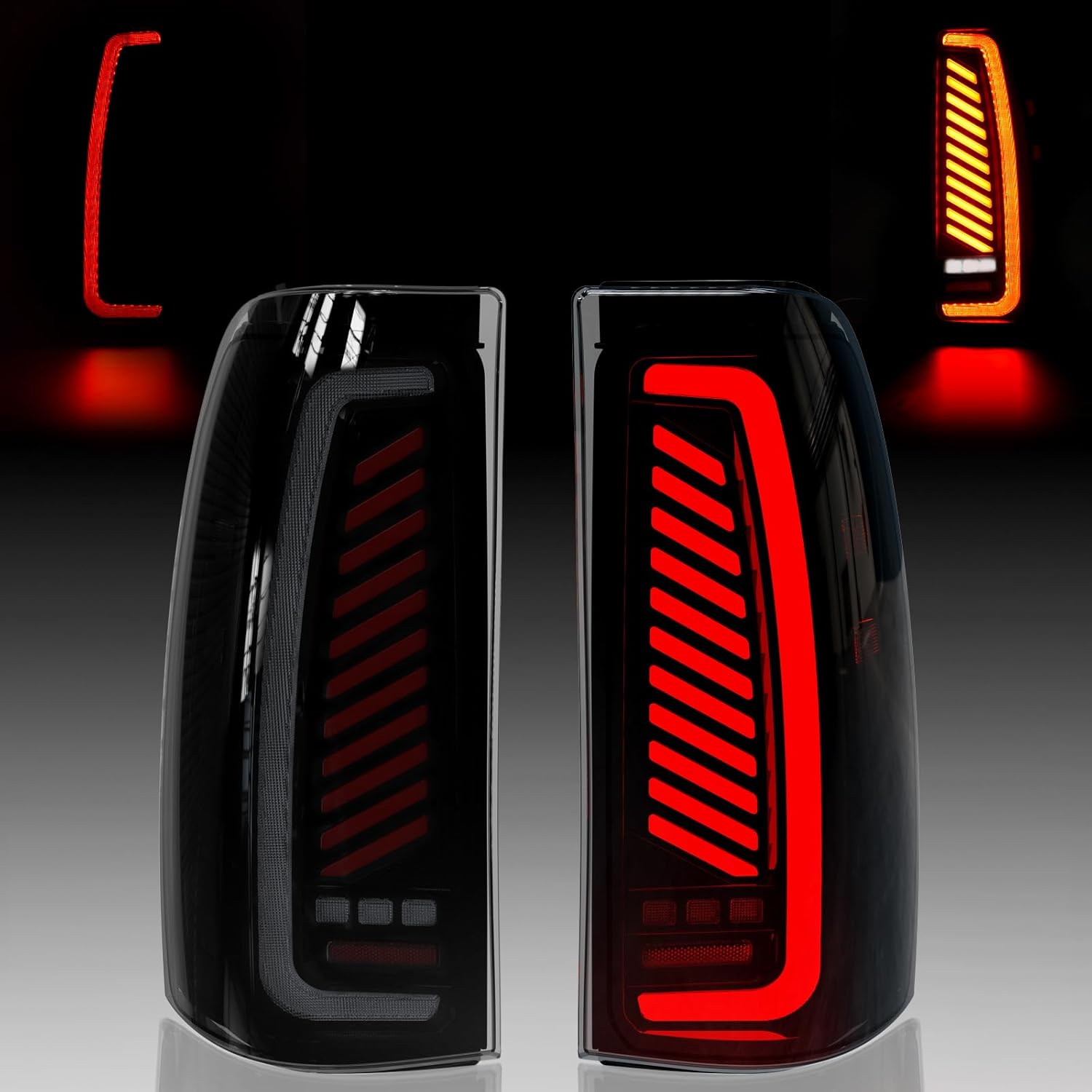 2003-2006 Chevy Silverado Sequential LED Tail Lights | Smoked | Start-Up Animation & Dynamic Turn Signal