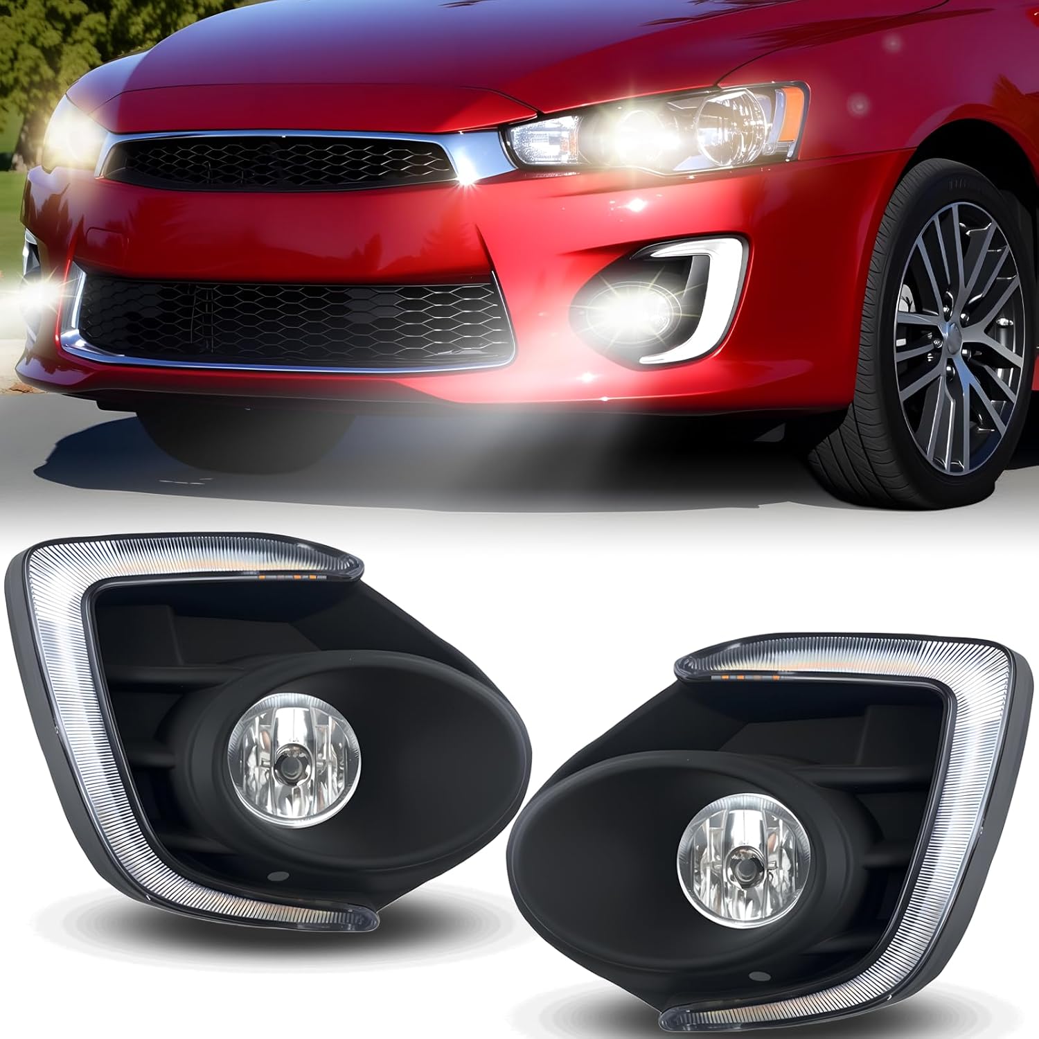 2016-2017 Mitsubishi Lancer Front Bumper Fog Lights – Clear Lens
