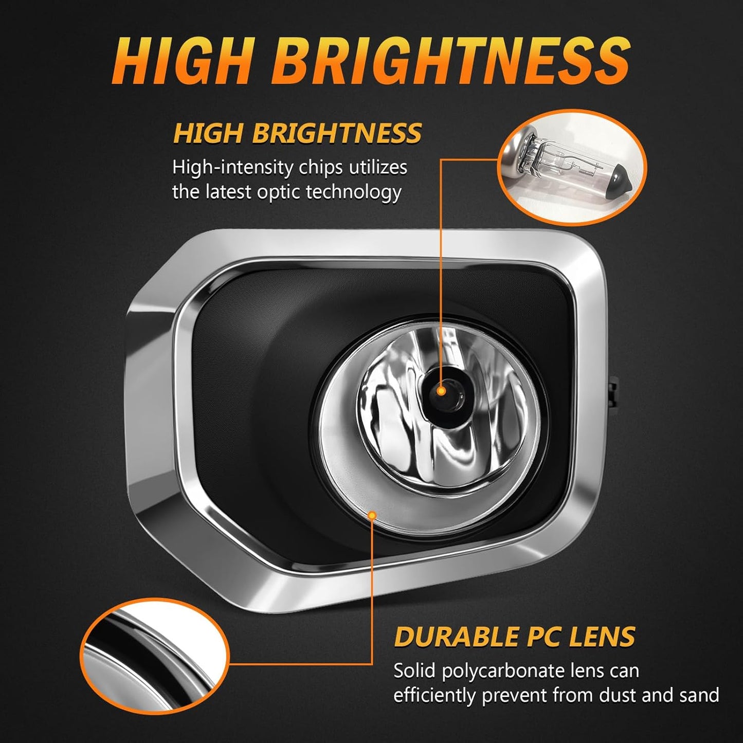 mcooo Halogen Fog Lights,Compatible with 2016-2023 Toyota Tacoma(Fits SR,SR5 Model Only), Front Bumper Driving Light, with Wiring Harness, Switch,Easy to Install (Chorme Bezels)