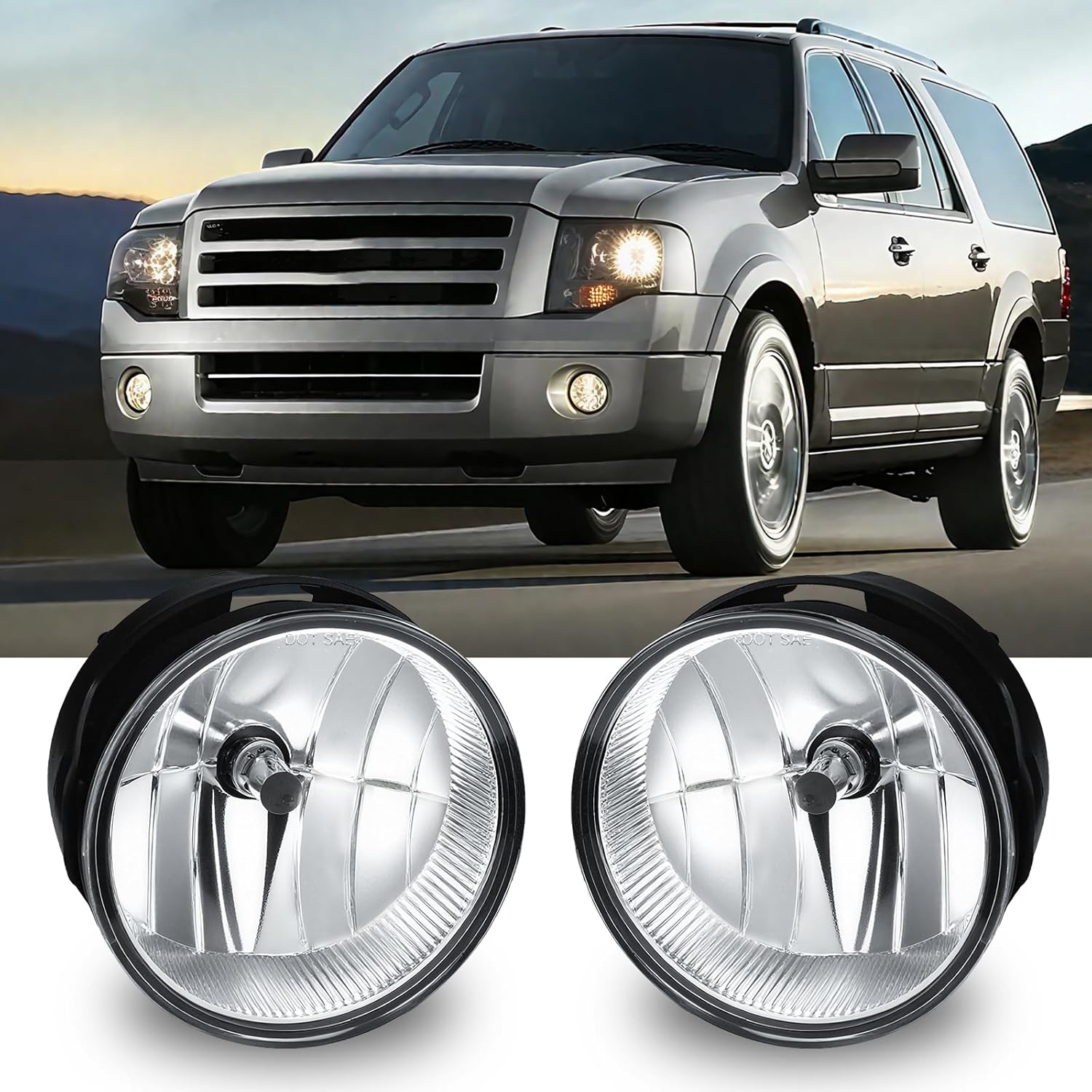 mcooo Led Fog Lights Compatible with Ford Expedition 2008 2009 2010 2011 2012 2013 2014 Upgrade and Modified 1 Pair Led Fog Lamp, Fog Light Assembly