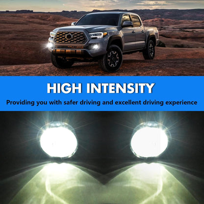 mcooo LED Fog Lights,Compatible with 2016-2023 Toyota Tacoma(Fits SR,SR5 Model Only), Front Bumper Driving Light, with Wiring Harness, Switch,Easy to Install (Black Bezels)