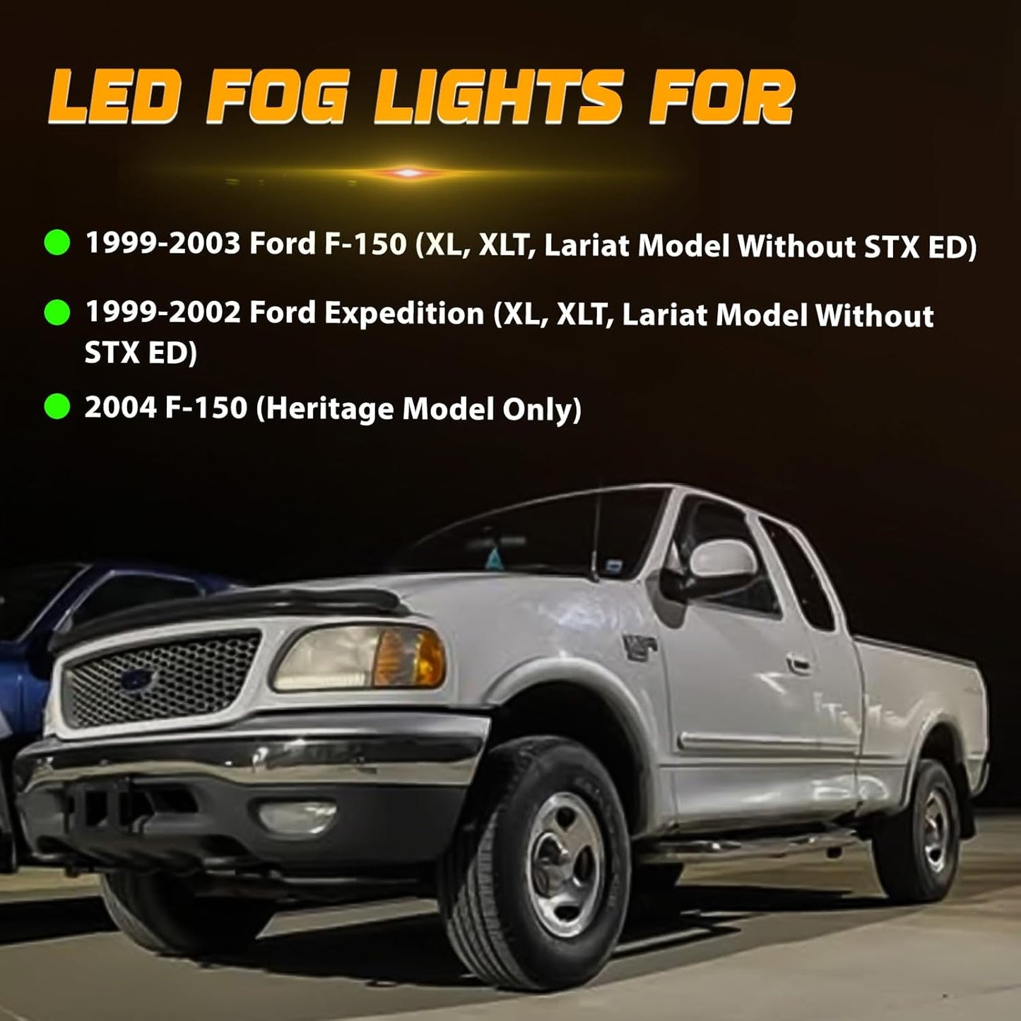 Fog Lights for 1999-2003 Ford F150 1999-2003/1999-2002 Expedition / 1999 F250 Pickup Upgrade and Modified 1 Pair Led Fog Lamp