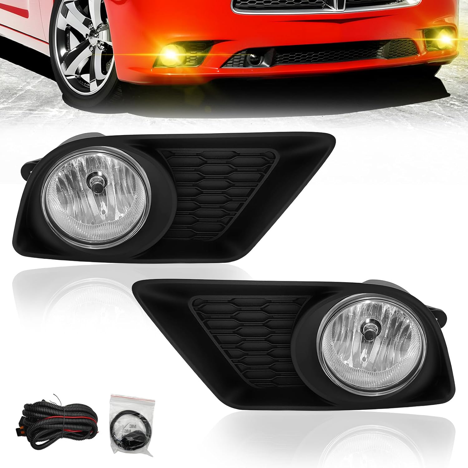 2011-2014 Dodge Charger Fog Lights | with Switch & Wiring Kit