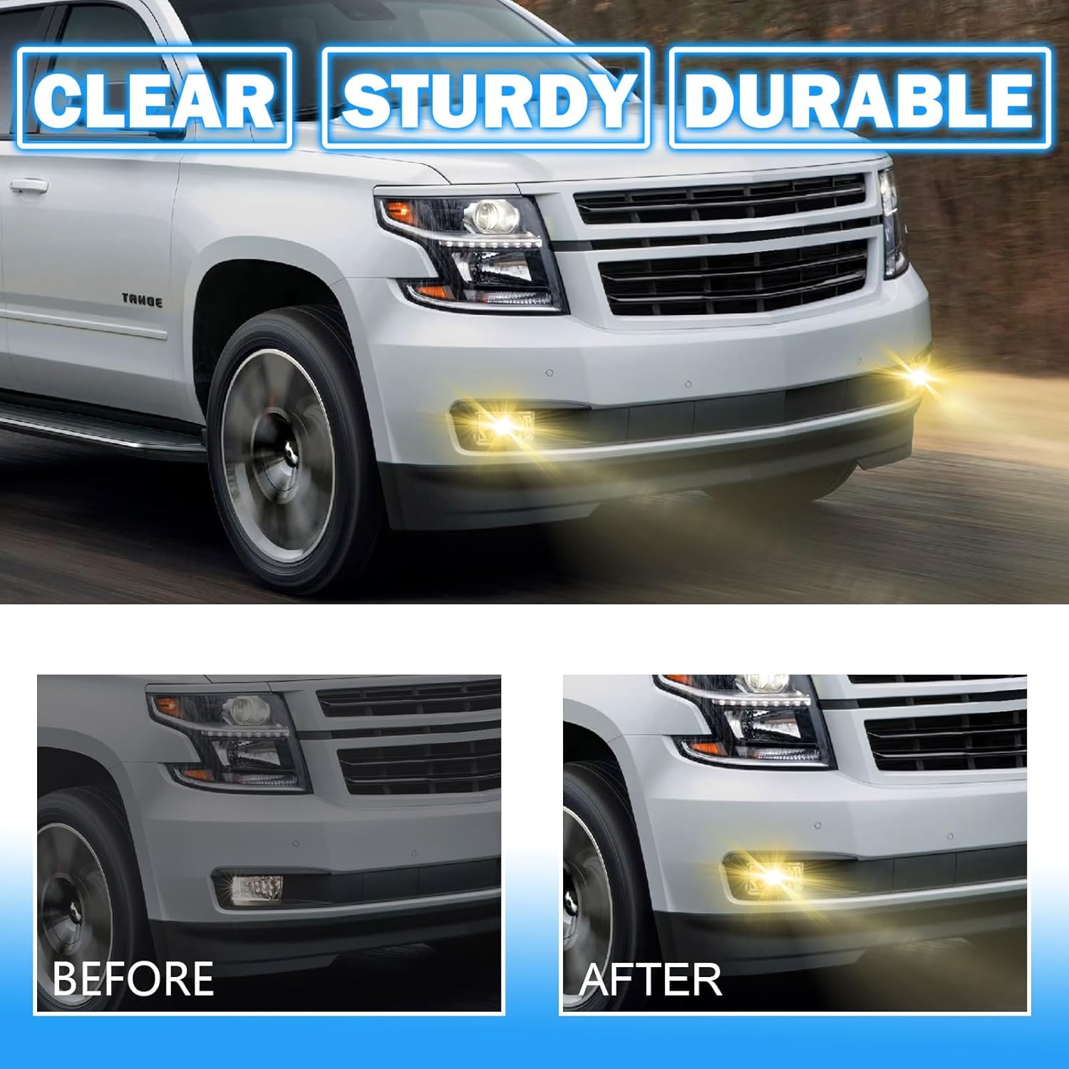 MCOOO Fog Lights Assembly with Halogen Bulbs for 1999-2002 Chevrolet Silverado 1500/2500, 2001-2002 Silverado 1500HD/2500HD/3500, 2000-2006 Tahoe/Suburban 1500/2500 – Front Bumper Fog Lamps, Left & Right Side