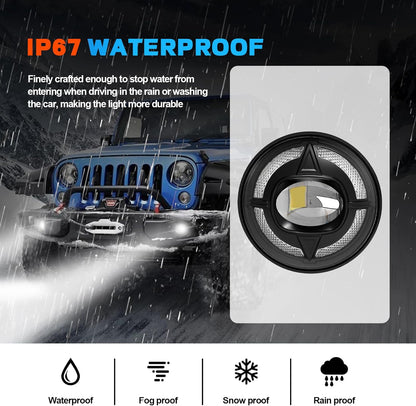 mcooo 4-Inch LED Fog Lights with Integrated DRL & Turn Signals - Perfect Fit for 2007-2018 Jeep Wrangler JK - Complete Jeep Wrangler Fog Lamp Replacement Kit (1 Pair)