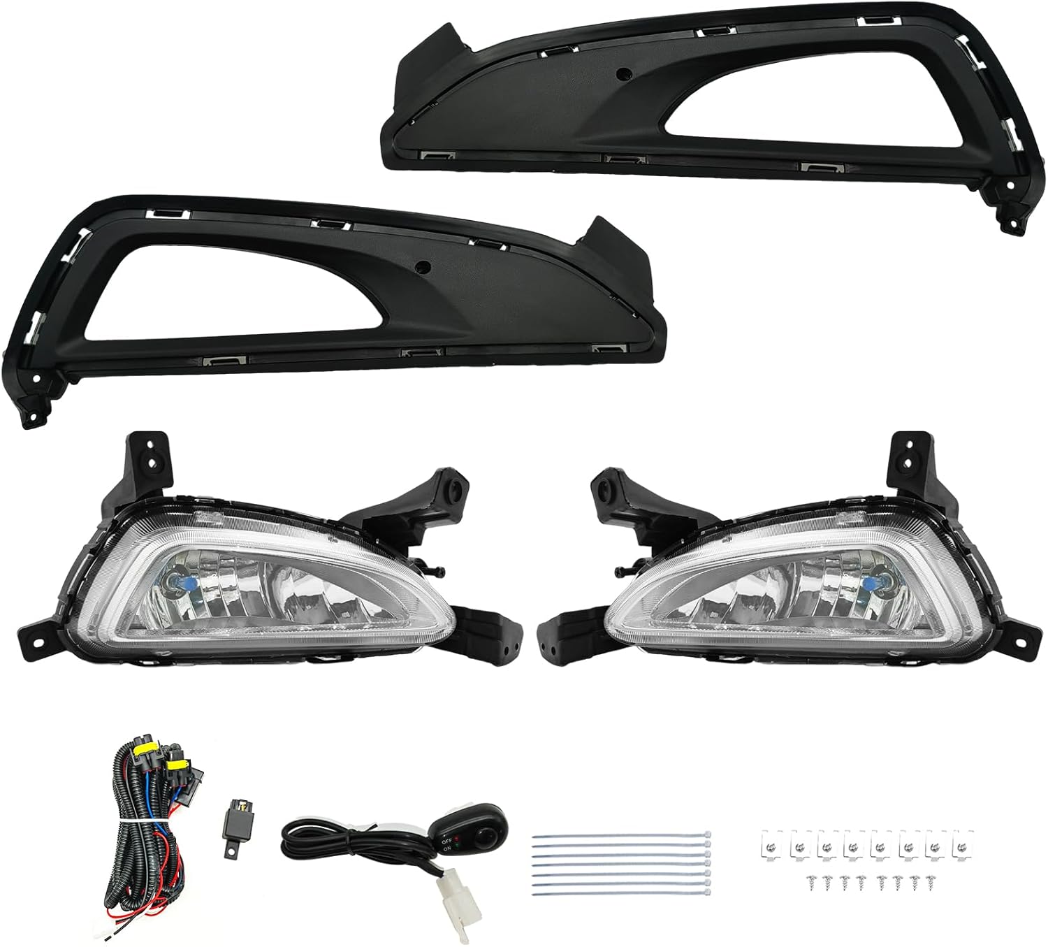 Mcooo Fog Lights Assemblies Compatible With 2016 2017 2018 Hyundai Tucson Passenger & Driver Side Front Bumper Fog Lights