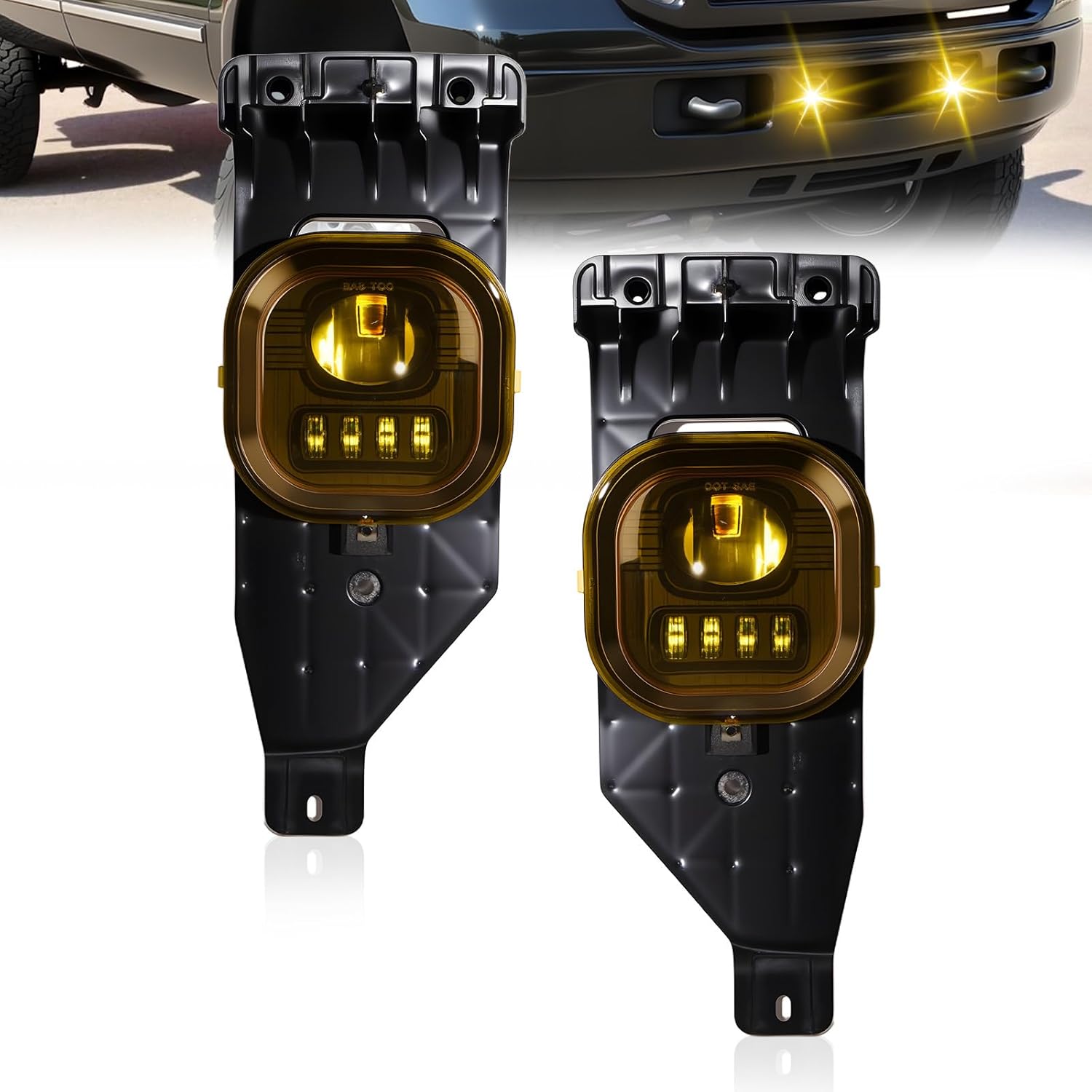 2005-2007 Ford F250/F350/F450/F550 Super Duty / 2005 Excursion Bumper LED Fog Lights – Yellow Lens