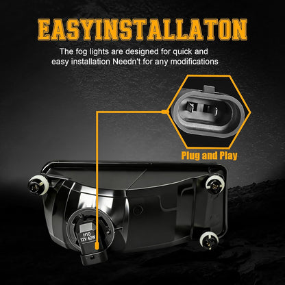 mcooo 2006-2010 Ford Explorer Fog Lights Pair - Direct Replacement for Original for Lights- Fits 2008-2010 Explorer Sport Trac - OEM Style Clear Lens, Weatherproof Housing (Driver & Passenger Side)