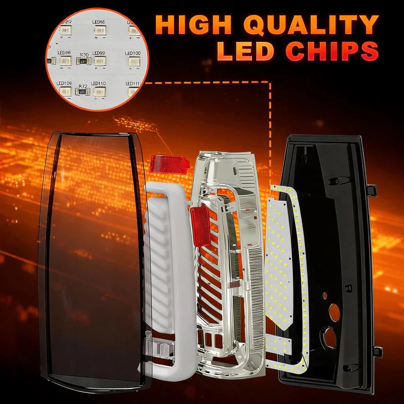 MCOOO LED Tail Lights for 1988-1999 Chevrolet GMC C/K Pickup Truck – Sequential Turn Signal Rear Brake Reverse Lamps Fit Silverado Tahoe Suburban Sierra Yukon