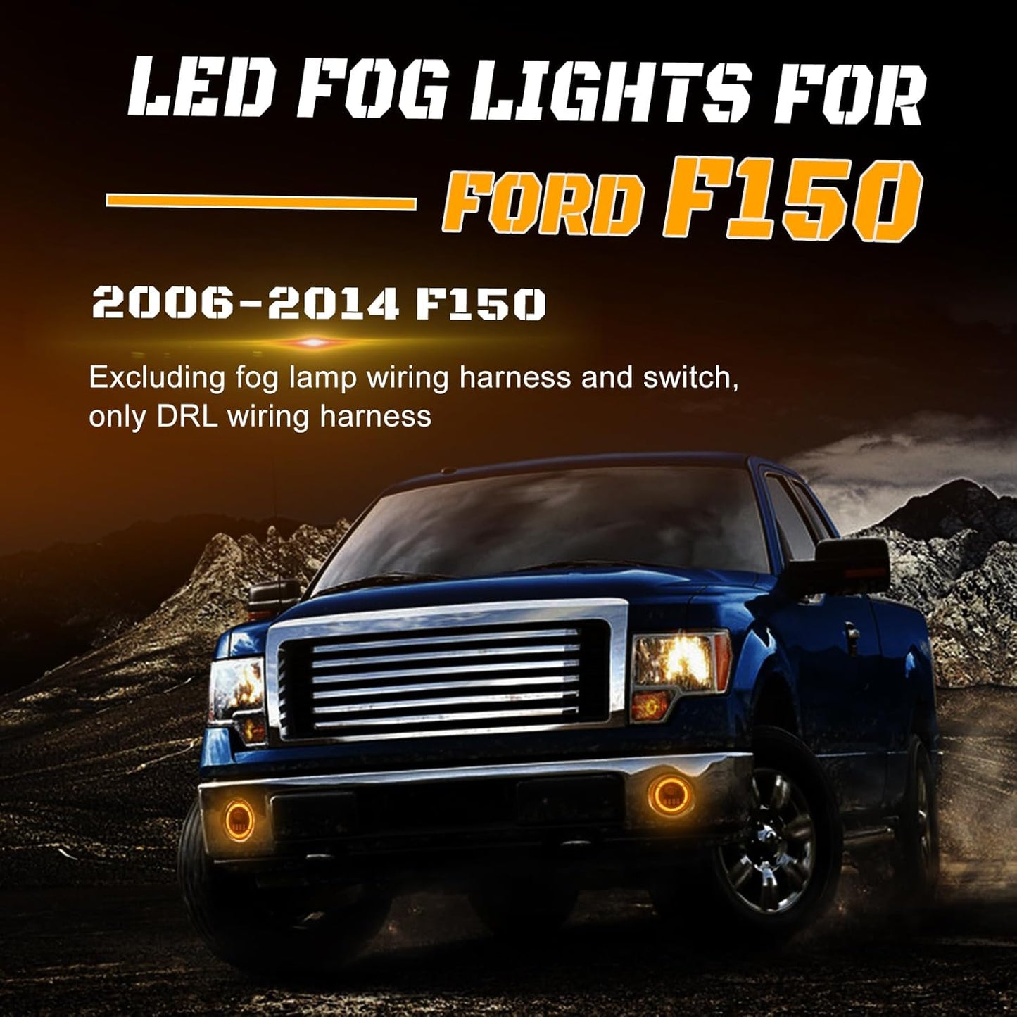 Led Fog Lights with DRL/Turn Signal for Ford F150 2006 2007 2008 2009 2010 2011 2012 2013 2014 Bumper Driving Fog Lamp