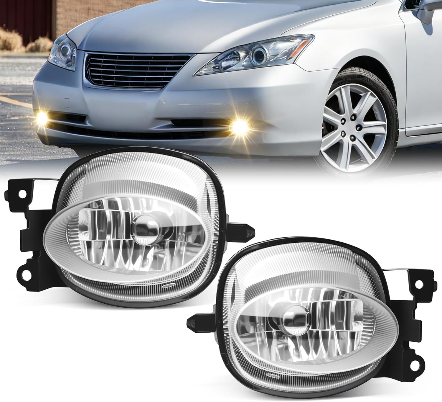 Mcooo 2007-2009 Lexus ES350 Fog Lights Compatibility OEM,Lexus ES350 Fog Lights Enhanced Visibility for Safer Driving,Easy Installation,Chrome 1 Pair