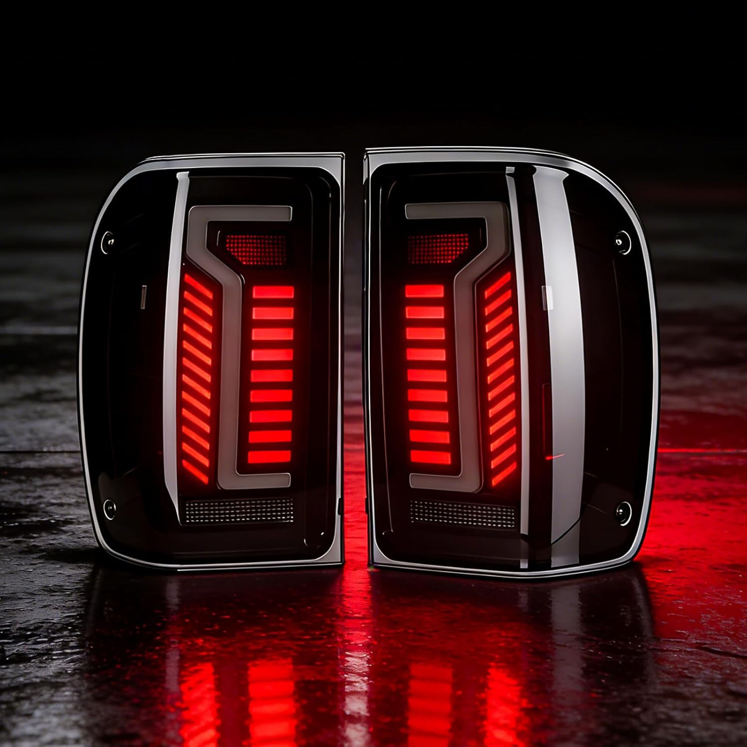 2001-2011 Ford Ranger Sequential Full LED Tail Lights Assembly – Starting Animated, Dynamic Turn Signal, Smoked
