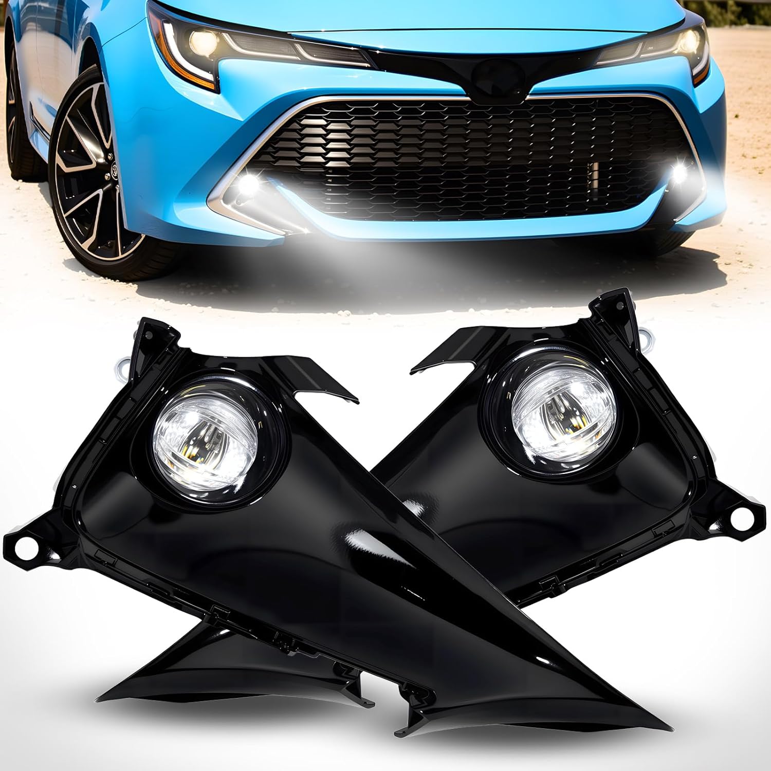 2019-2022 Corolla Hatchback Front Bumper LED Fog Lights with DRL