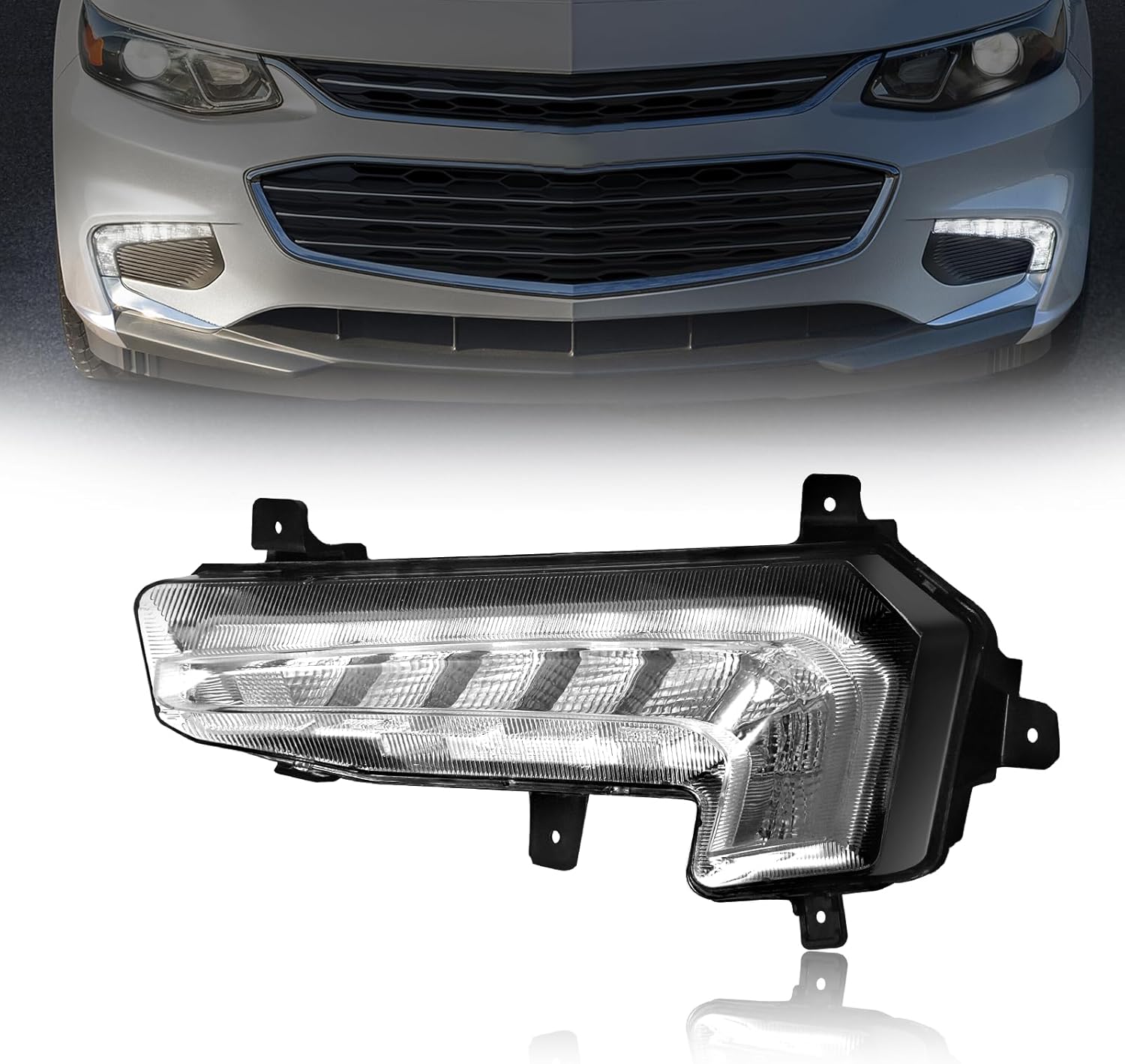 Mcooo LED Fog Light for 2016 2017 2018 Chevy Malibu, Front Fog Lamps Clear Lens Replacement Kit, Driver Side
