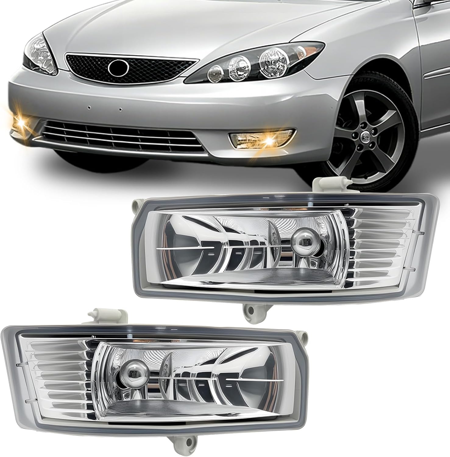 Mcooo Fog Lights Compatible with 2005-2006 Toyota Camry Bumper Driving Fog Lamps Assemblies with Switch and Wiring Harness