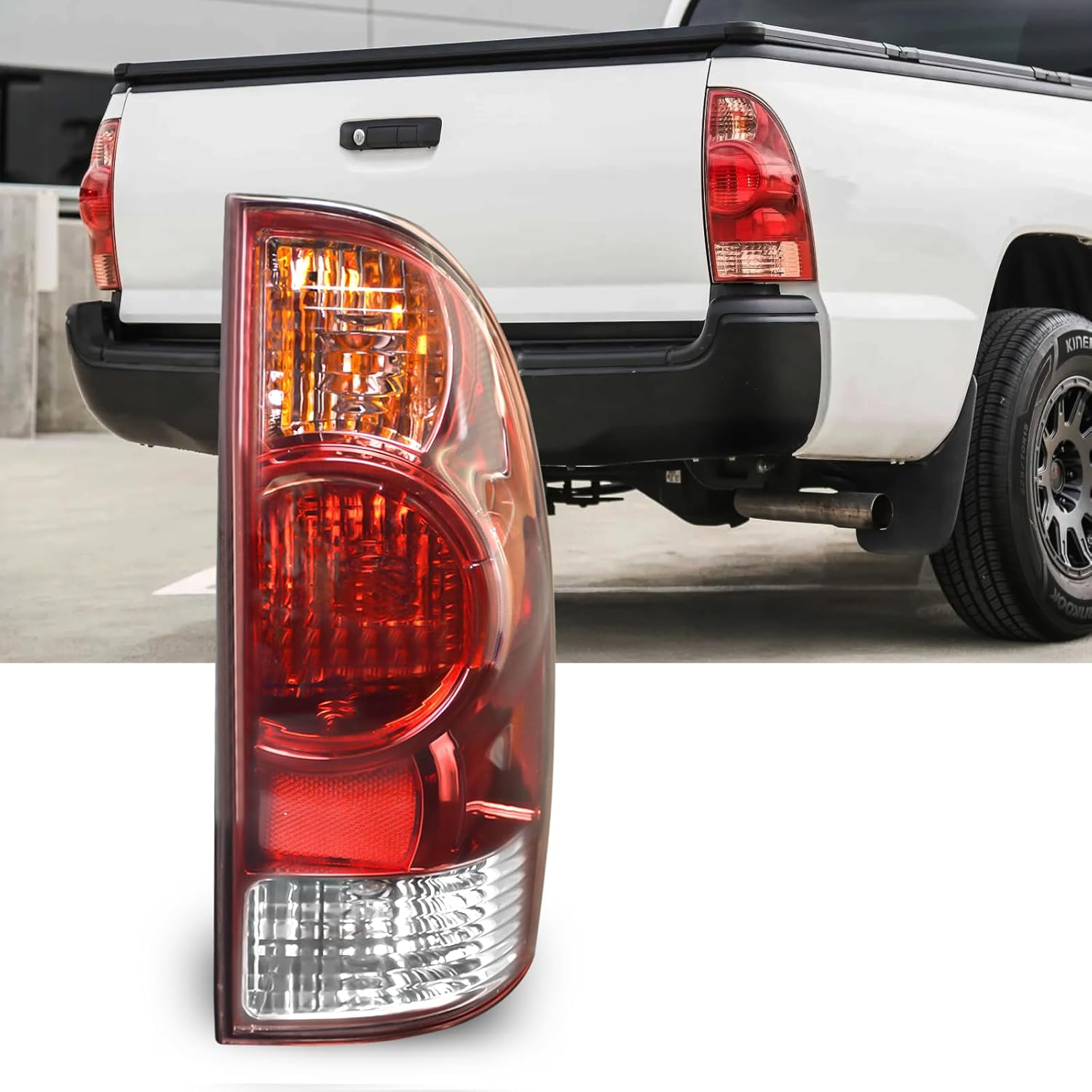 Mcooo Tail Light Housing for 2005-2015 Toyota Tacoma,Passenger Side Rear Tail light Replacement - Right Tail Lamp