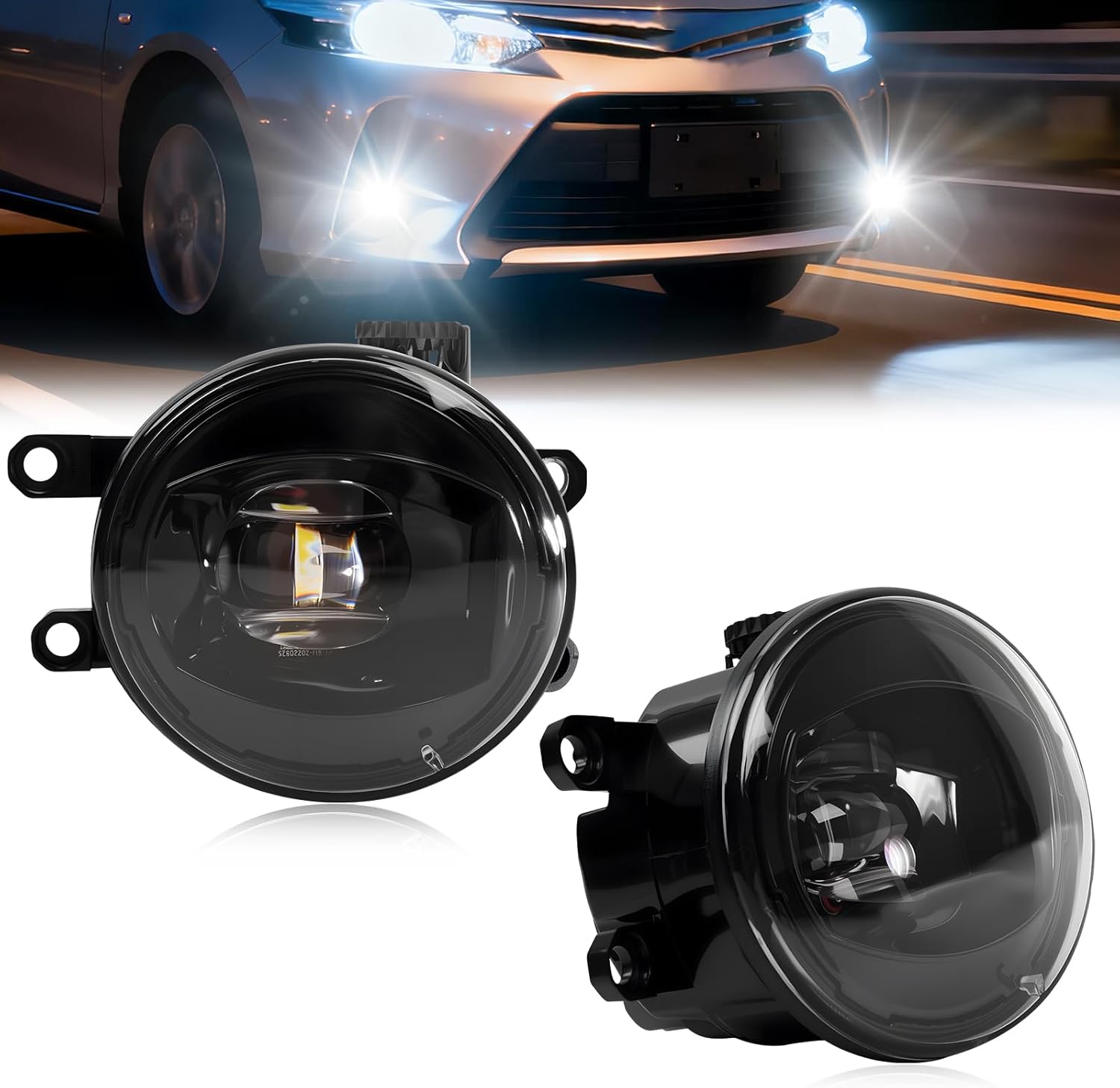 Universal LED Fog Lights Upgrade Kit for Toyota 4Runner Tacoma Tundra RAV4 Camry Corolla Sequoia Highlander C-HR Venza Sienna & Scion XA/XD (2005/2007/2009-2012/2015/2017-2020)