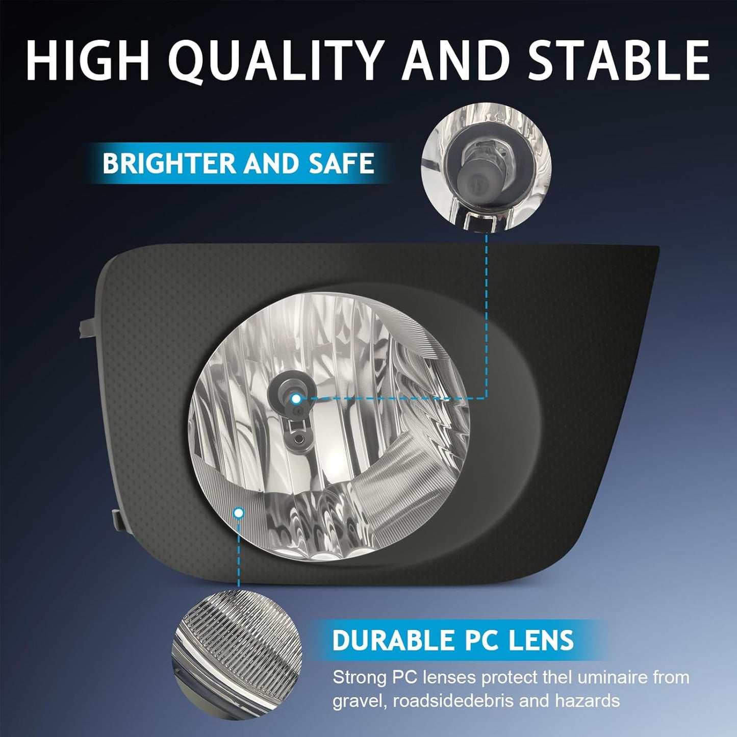 mcooo Fog Lights for 2006 2007 2008 2009 Toyota 4Runner, Front Driving Fog Light Lamps with 9006 Halogen Bulbs, Assembly Replacement Kit