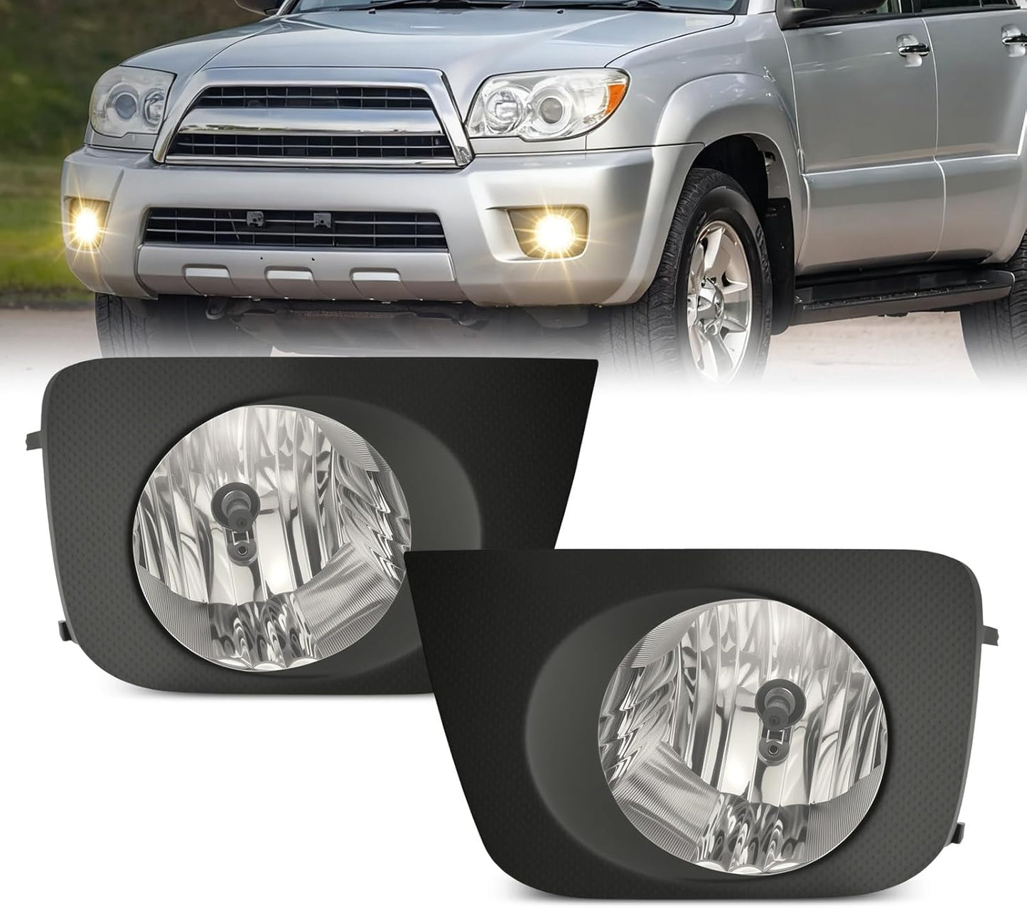 mcooo Fog Lights for 2006 2007 2008 2009 Toyota 4Runner, Front Driving Fog Light Lamps with 9006 Halogen Bulbs, Assembly Replacement Kit