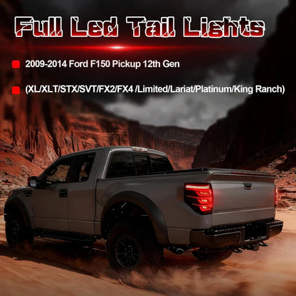Ford F150 '09-'14 Sequential Full LED Tail Lights Animated Dynamic Turn Signal Brake/Reverse