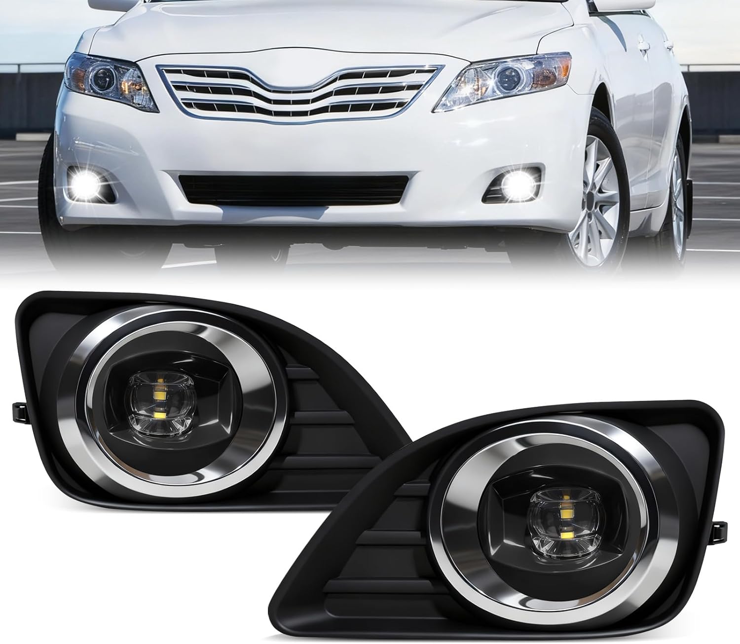 Mcooo LED Fog lights Assembly For 2010-2011 Toyota Camry, Waterproof And Durable Fog Lights For Toyota Camry With Advanced Chip For Enhanced Visibility In All Weather (Left Driver and Right Passenger Side)