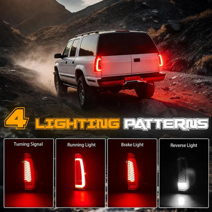 MCOOO LED Tail Lights for 1988-1999 Chevrolet GMC C/K Pickup Truck – Sequential Turn Signal Rear Brake Reverse Lamps Fit Silverado Tahoe Suburban Sierra Yukon