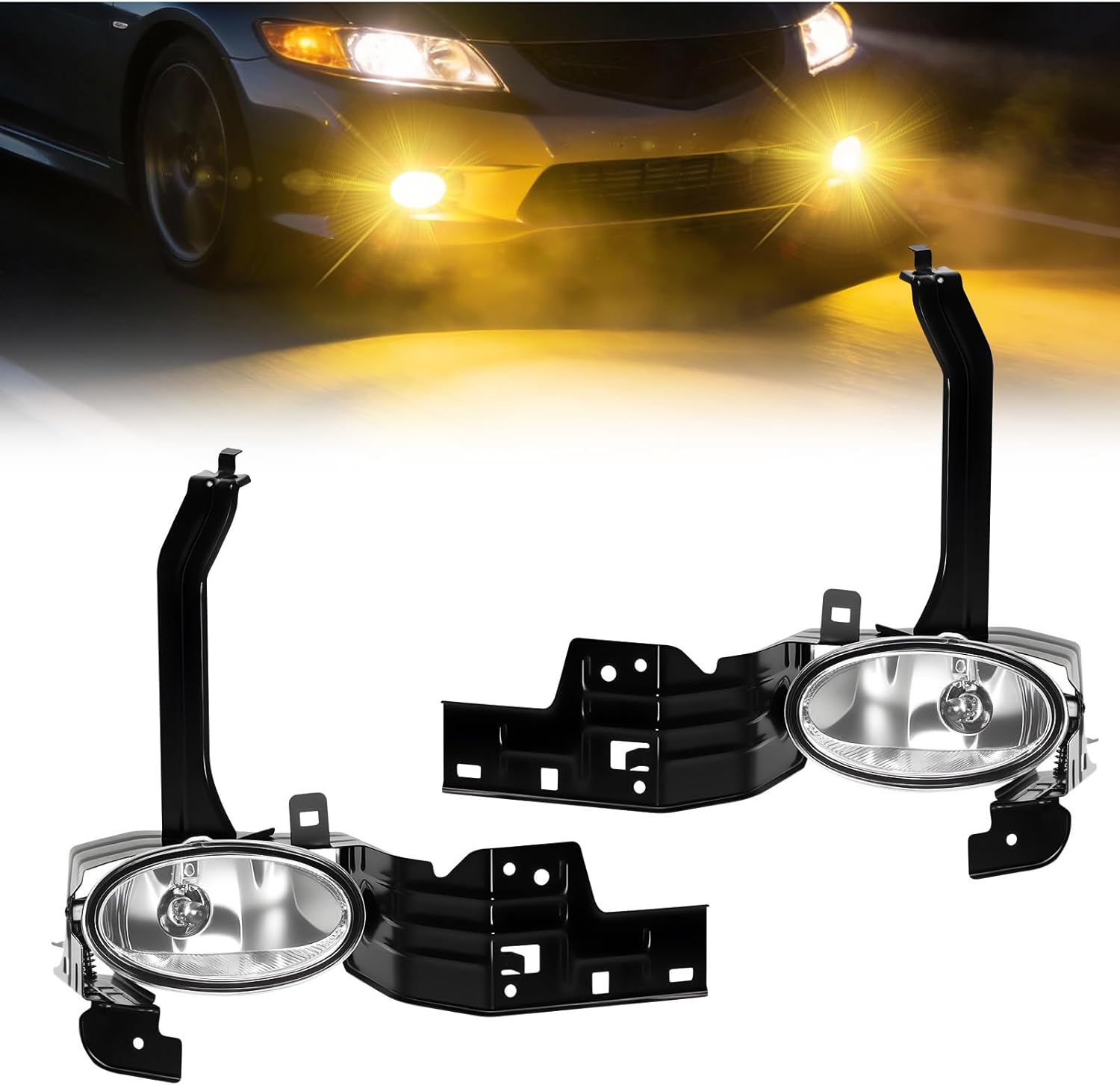 MCOOO Fog Lights for Honda Accord 2008 2009 2010, Front Bumper Lamps with Switch & Wiring Harness, Easy Installation