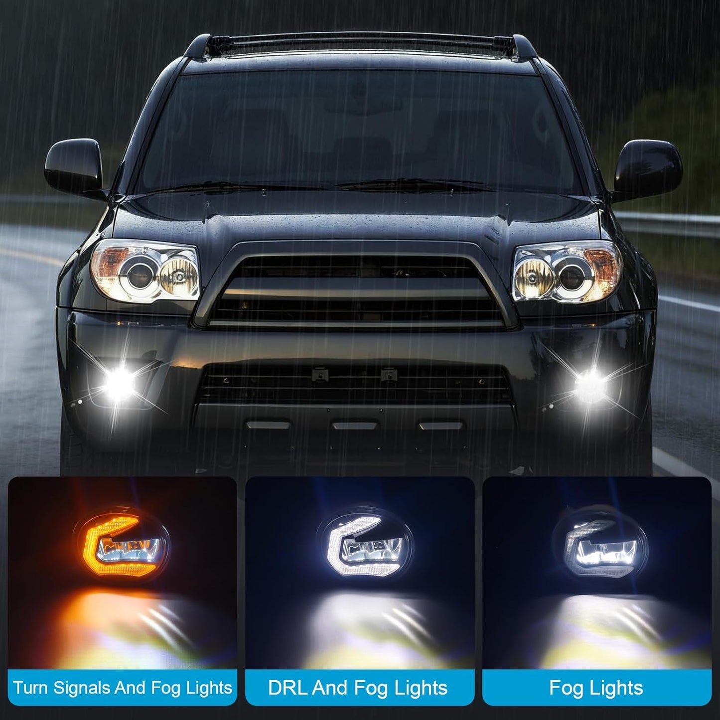 mcooo LED Fog Lights for 2006 2007 2008 2009 Toyota 4Runner, Front Driving Fog Light Lamps | Assembly Replacement Kit | Clear Lens