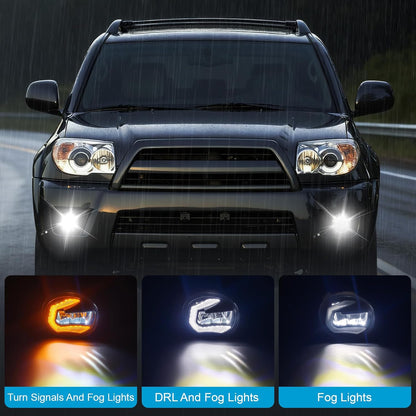 mcooo LED Fog Lights for 2006 2007 2008 2009 Toyota 4Runner, Front Driving Fog Light Lamps | Assembly Replacement Kit | Clear Lens
