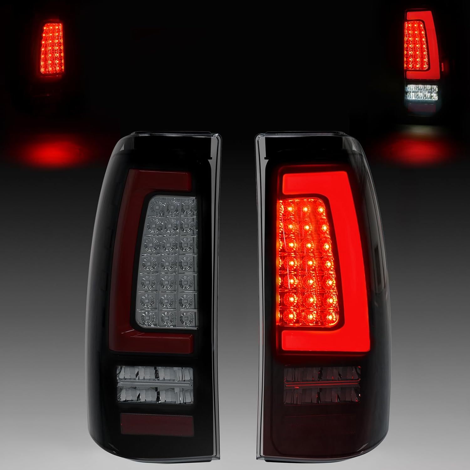 2003-2006 Chevy Silverado LED Tail Lights | Unique Shape Running Light | Turn Signal & Reverse