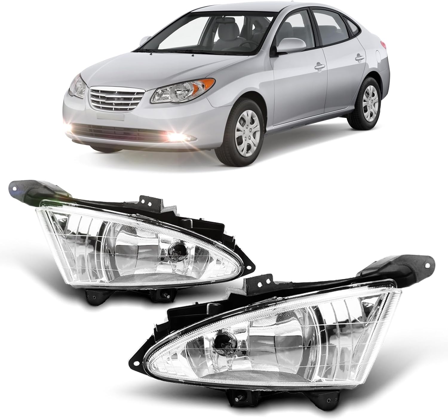 Mcooo Fog Lights Fit for 2007-2010 Hyundai Elantra/Avante Bumper Driving Lamps Fog Lamps Driver Side Passenger Side