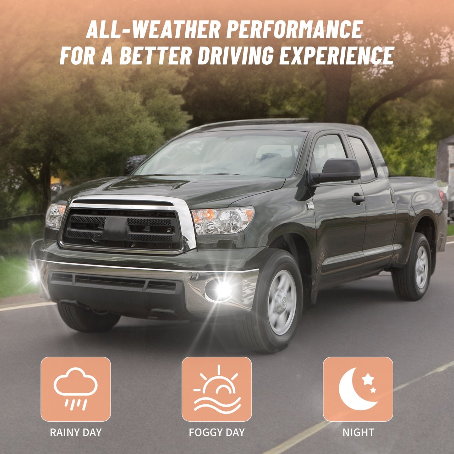 Fog Lights for 2005-2011 Toyota Tacoma, 2007-2013 Tundra, 2004-2006 Solara, 2008-2015 Sequoia