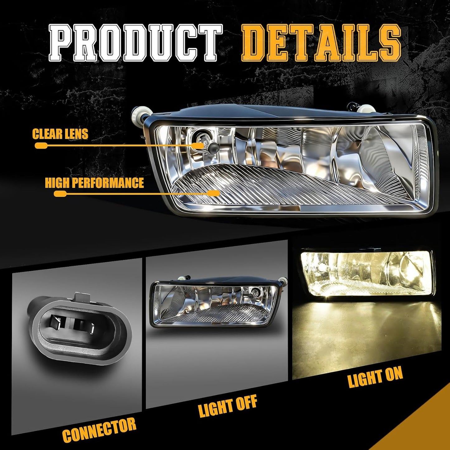 mcooo 2006-2010 Ford Explorer Fog Lights Pair - Direct Replacement for Original for Lights- Fits 2008-2010 Explorer Sport Trac - OEM Style Clear Lens, Weatherproof Housing (Driver & Passenger Side)