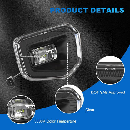 mcooo LED Fog Lights Assembly Compatible with Toyota Tacoma 2016 2017 2018 2019 2020 2021 2022（for SR SR5 Model）, Front Driving Fog Lamps Replacement Kit,DOT Certified - 1 Pair
