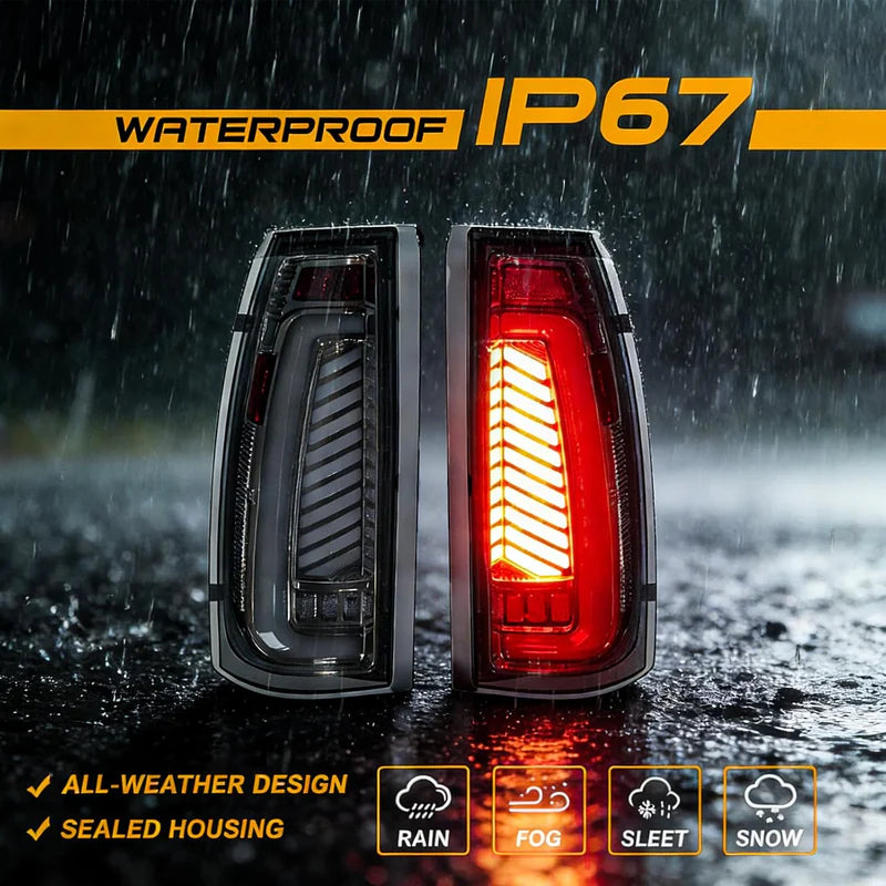 MCOOO LED Tail Lights for 1988-1999 Chevrolet GMC C/K Pickup Truck – Sequential Turn Signal Rear Brake Reverse Lamps Fit Silverado Tahoe Suburban Sierra Yukon