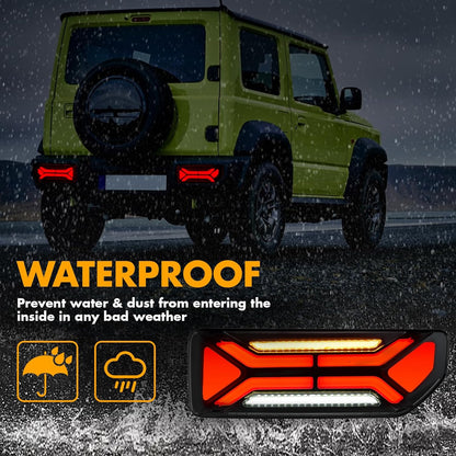 Full Tail Lights for 2019-2024 Suzuki Jimny with Start Up Sequence,Dynamic Turn Signal,Unique Appearance Design, Reverse Brake Tail Lamp Rear Lights Assembly