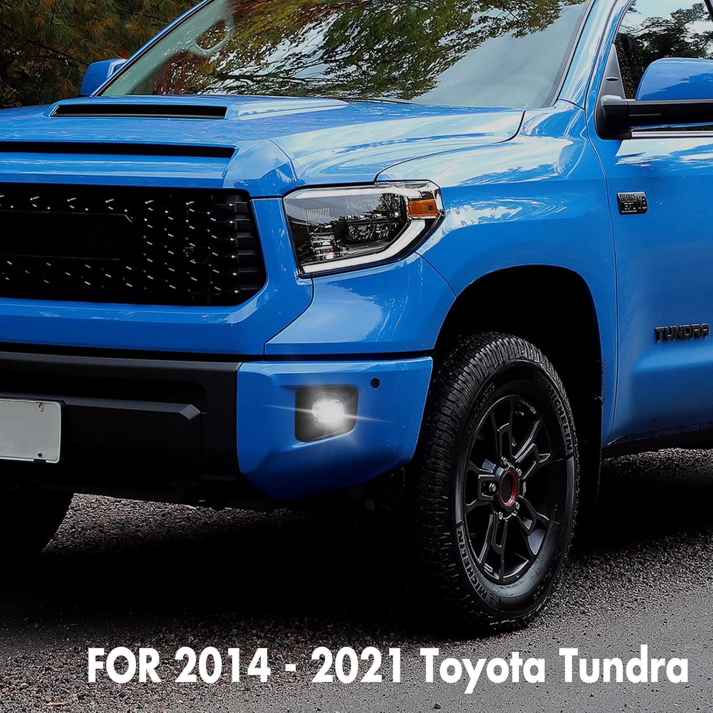 mcooo Led Fog Lights Compatible with 2014 2015 2016 2017 2018 2019 2020 2021 Toyota Tundra, 14-21 Tundra Front Driving Fog Lamps Kit, DOT Certified, Clear Lens - 1 Pair