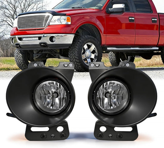mcooo Front Driving Fog Lamps Assembly Fit for 2005 2006 2007 2008 Ford F150, 2006-2010 Lincoln Mark LT,DOT Certified - 1 Pair（Halogen Bulbs）