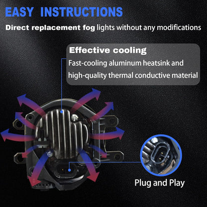 mcooo Led Fog Lights Compatible with 2014 2015 2016 2017 2018 2019 2020 2021 Toyota Tundra, 14-21 Tundra Front Driving Fog Lamps Kit, DOT Certified, Clear Lens - 1 Pair