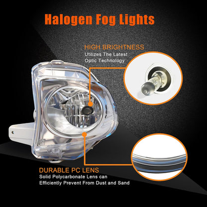 mcooo Fog Lights Compatible with 2010 2011 2012 Lexus ES350 Upgrade and Modified 1 Pair Fog Lamp, Fog Light Assembly