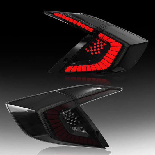 LED Tail Lights for 2016-2021 Honda Civic 10th Gen Sedan with Smoked Lens