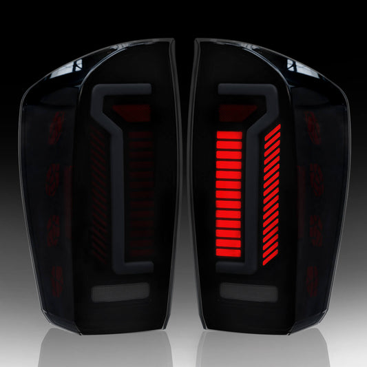 Full LED Tail Lights for 2016-2023 Toyota Tacoma with Smoked Lens & Dynamic Starting Animation (1 Pair)